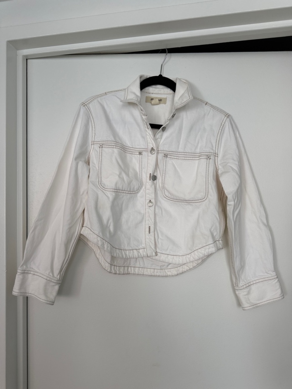 Woven White Crop Jacket/shirt - Women's